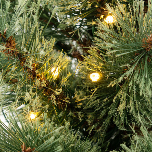4 Feet Pre-Lit Potted Christmas Tree Pine Needles W2B
