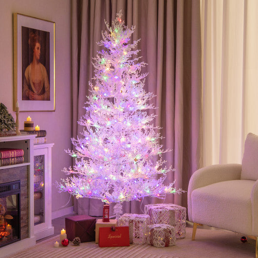 6 Feet Artificial Xmas Tree with 383 PE Branch Tips and 300 LED Lights W2B