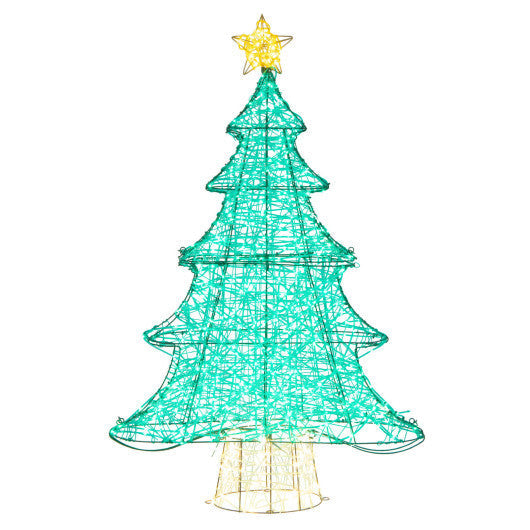 4 Feet Lighted Artificial Christmas Tree with 520 LED Lights and Top Star W2B