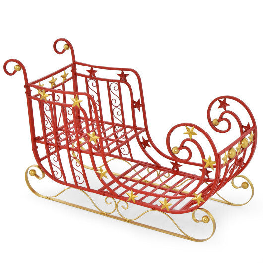 Metal Christmas Santa Sleigh with Large Cargo Area for Gifts W2B