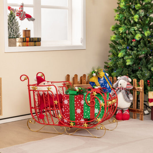Metal Christmas Santa Sleigh with Large Cargo Area for Gifts W2B