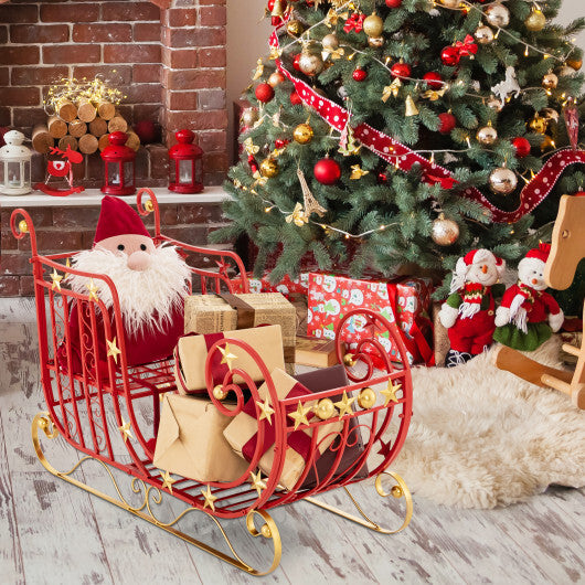 Metal Christmas Santa Sleigh with Large Cargo Area for Gifts W2B