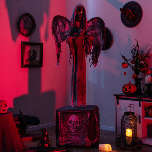 5.5ft Halloween Animatronic Decoration with Light Up Eyes and Shaking Wings W2B