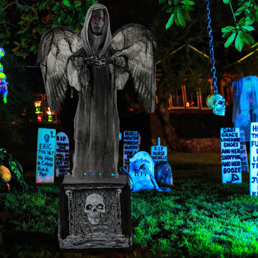 5.5ft Halloween Animatronic Decoration with Light Up Eyes and Shaking Wings W2B