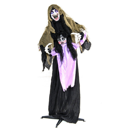 Lighted and Animated Halloween Decoration Outdoor Vampire with LED for Yard Lawn W2B