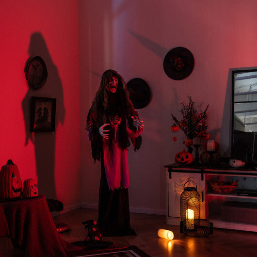 Lighted and Animated Halloween Decoration Outdoor Vampire with LED for Yard Lawn W2B