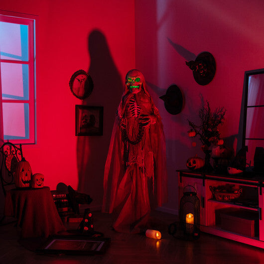 Lighted and Animated Halloween Decoration Outdoor Skeleton with LED W2B