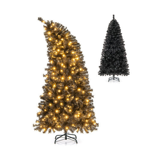 6/7 FT Artificial Christmas Tree with Bendable Top Section and Warm Light-7 ft W2B