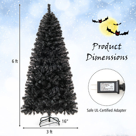 6/7 FT Artificial Christmas Tree with Bendable Top Section and Warm Light-7 ft W2B
