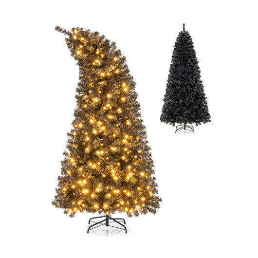 6/7 FT Artificial Christmas Tree with Bendable Top Section and Warm Light-7 ft W2B