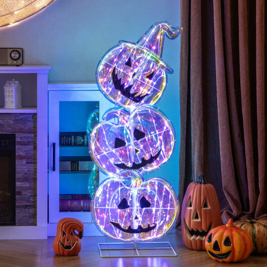Standing 150 LED Lighted Pumpkin Halloween Decoration with Base W2B