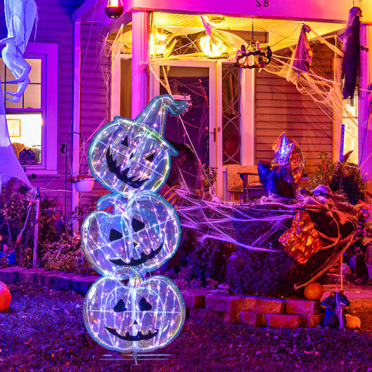 Standing 150 LED Lighted Pumpkin Halloween Decoration with Base W2B