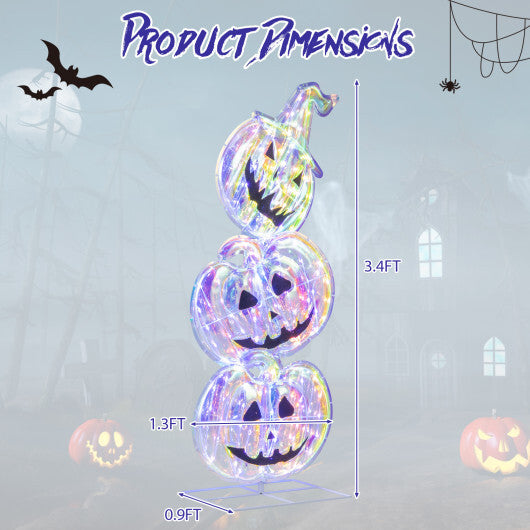 Standing 150 LED Lighted Pumpkin Halloween Decoration with Base W2B