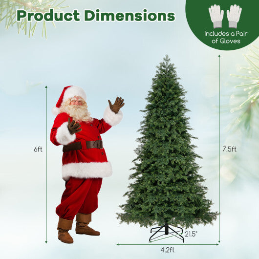 Artificial Christmas Tree Green Hinged Holiday Tree with 721/1019 Lush Branch Tips-6 ft W2B