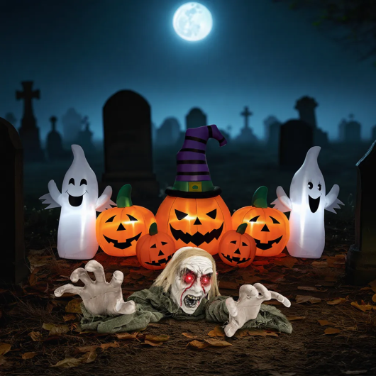 Halloween Groundbreaker Climbing Zombie+Inflatable Pumpkins W2B
