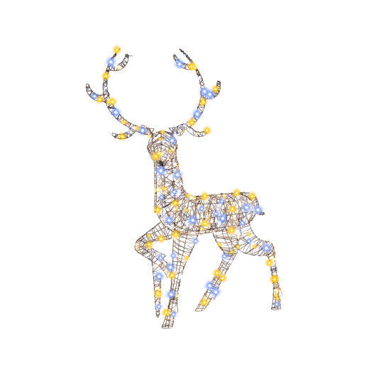 4.6 Feet Pre-Lit Christmas Reindeer with 170 Cold and Warm LED Lights W2B