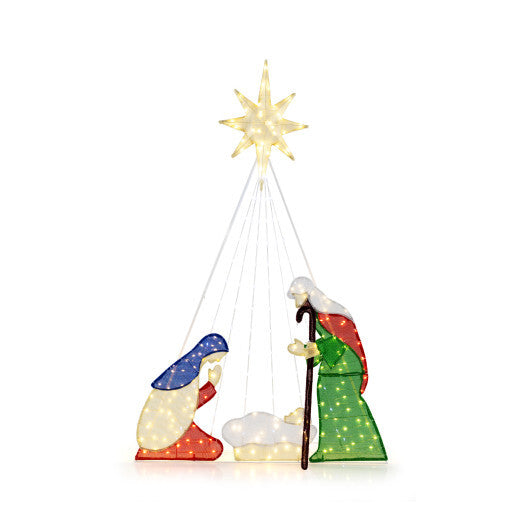 6 Feet Lighted Nativity Scene with 240 LED Lights W2B