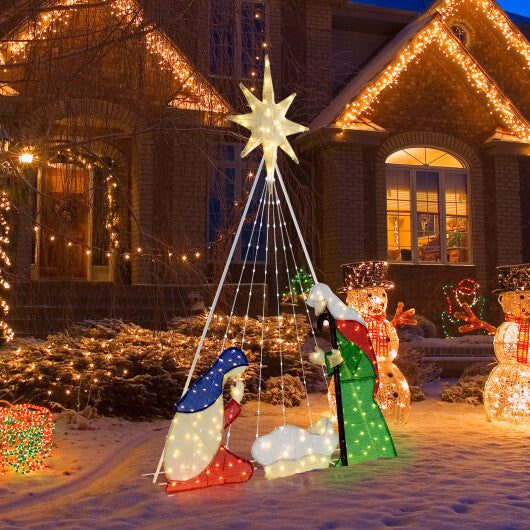6 Feet Lighted Nativity Scene with 240 LED Lights W2B