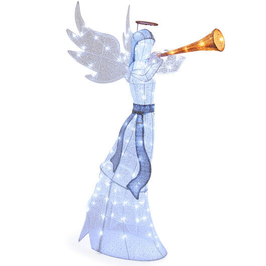 5 Feet Christmas Angel with 100 LED Lights and Ground Stakes W2B