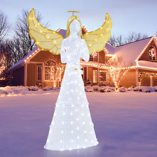 5 ft Festive Pre-Lit Angel with Halo and 150 LED Lights W2B