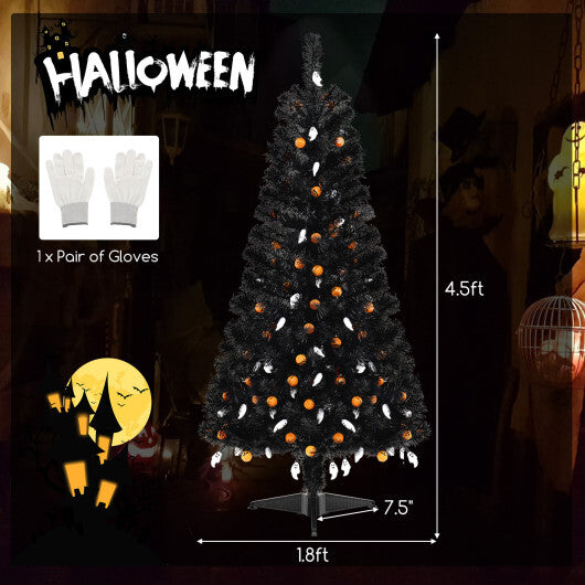 4.5 Feet Artificial Halloween Tree with 6 Lighting Modes and 5 Musics W2B