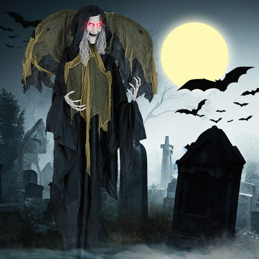8.2 ft Halloween Standing Witch with Lighted Eyes and Automatic Wing Movement W2B