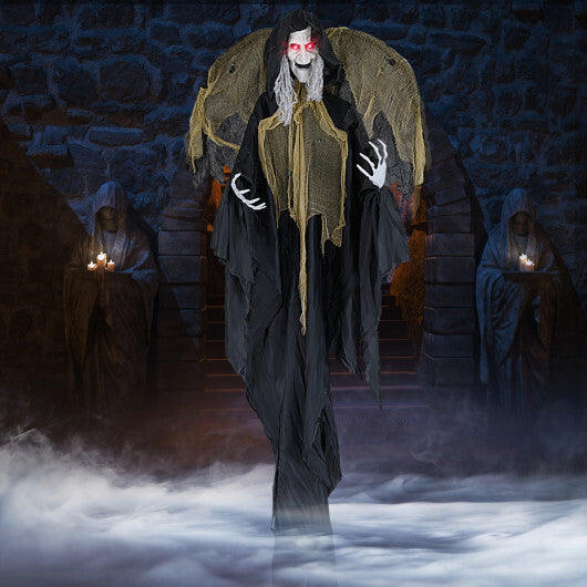 8.2 ft Halloween Standing Witch with Lighted Eyes and Automatic Wing Movement W2B