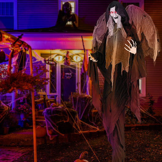 8.2 ft Halloween Standing Witch with Lighted Eyes and Automatic Wing Movement W2B