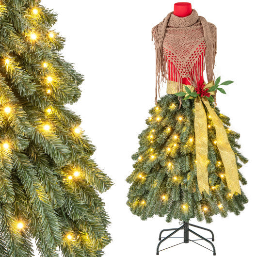 5 FT Pre-lit Mannequin Artificial Christmas Tree Dress Form Xmas Tree W2B