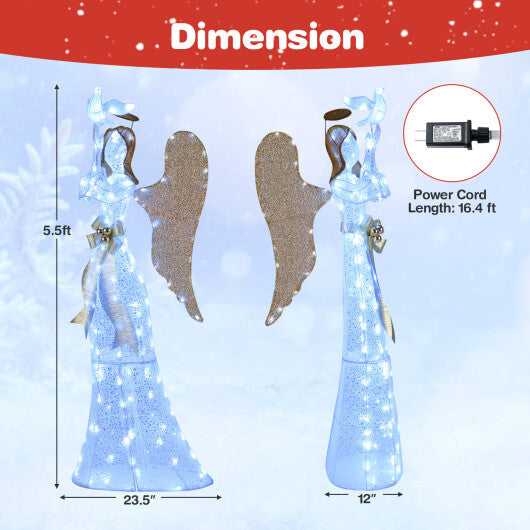 3D Lighted Angel Christmas Decoration 5.5 FT Halo Angel W2B