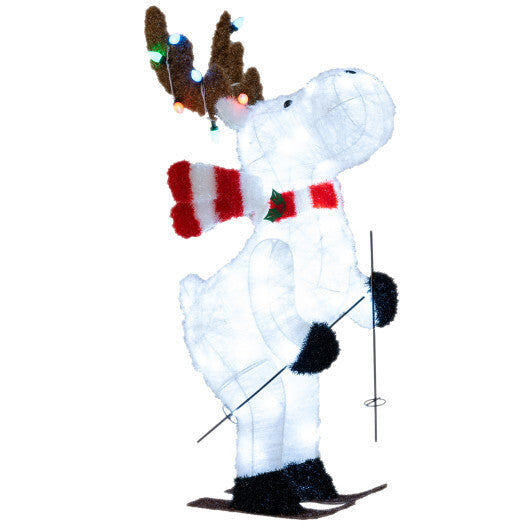 44" Animated Christmas Reindeer Pre-lit Skiing Deer Decoration W2B