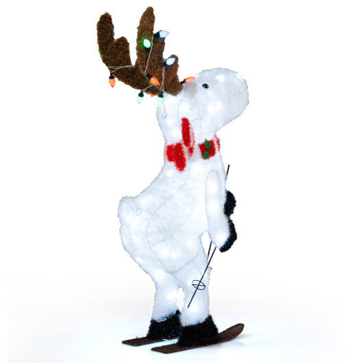 44" Animated Christmas Reindeer Pre-lit Skiing Deer Decoration W2B