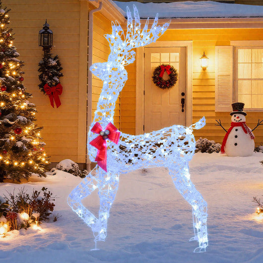 5 Feet Pre-Lit Christmas Reindeer with 100 LED Lights W2B