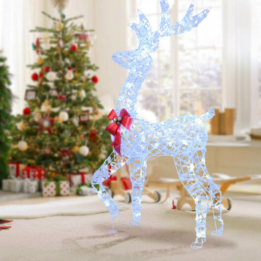 5 Feet Pre-Lit Christmas Reindeer with 100 LED Lights W2B