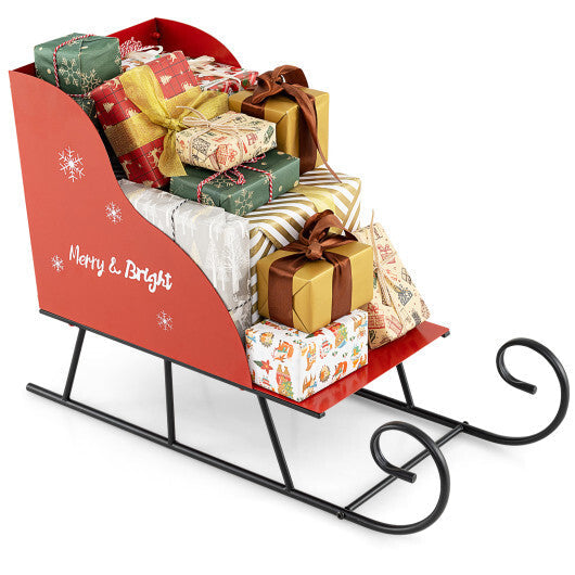Metal Christmas Santa Sleigh Basket Xmas Santas Gift Storage Sleigh W2B