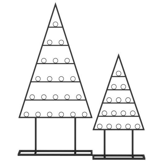 2 Pack Christmas Tree Photo Holder with 36 Round Clips and Metal Hanging Rack-Black W2B