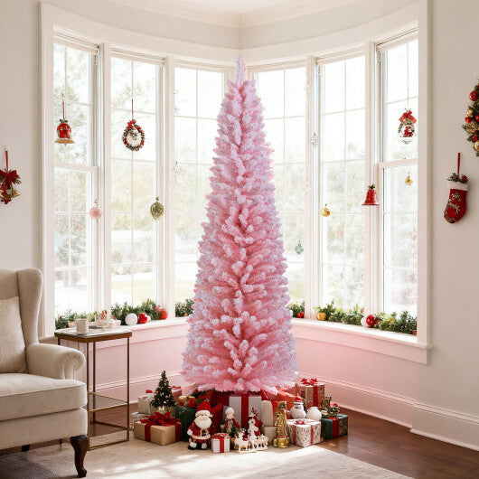 6 FT Artificial Christmas Tree with 460 Branch Tips and Folding Metal Stand W2B