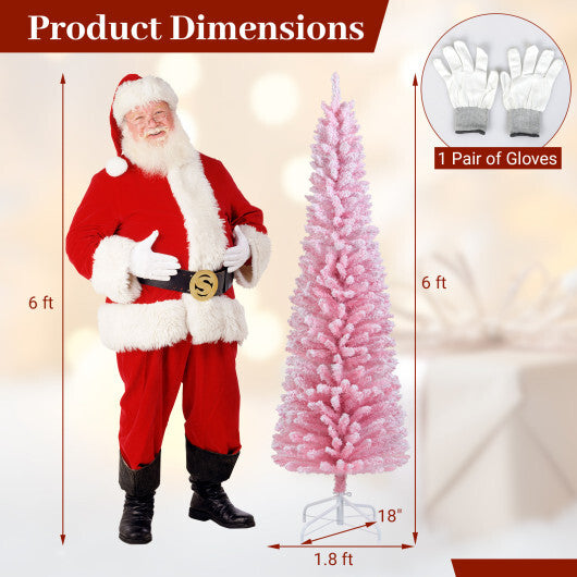 6 FT Artificial Christmas Tree with 460 Branch Tips and Folding Metal Stand W2B