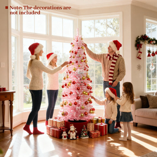 6 FT Artificial Christmas Tree with 460 Branch Tips and Folding Metal Stand W2B