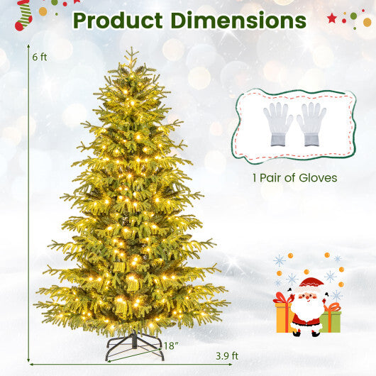 Artificial Christmas Tree with LED Lights and PVC Mixed Branch Tips-7 W2B
