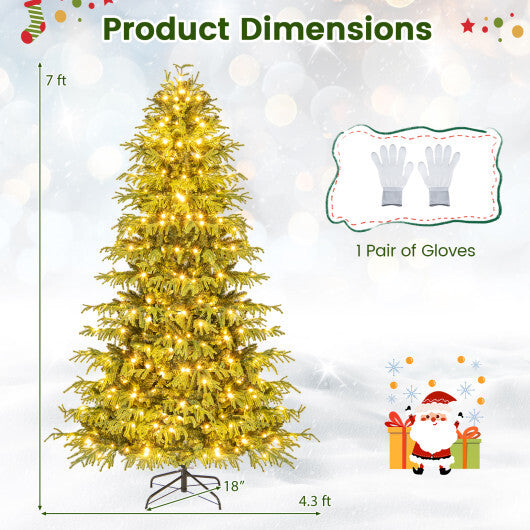Artificial Christmas Tree with LED Lights and PVC Mixed Branch Tips-7 W2B