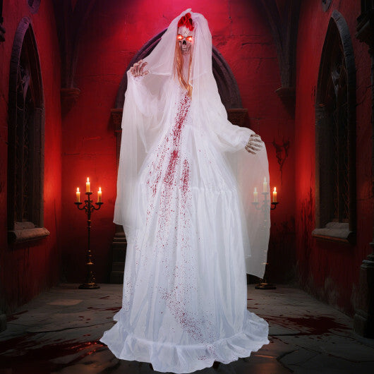 Halloween Animatronic Standing Bride 7.2 FT Haunted House Decoration W2B