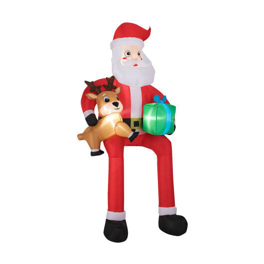 9.5 Feet Christmas Inflatable Santa Outdoor Decoratio with Built-in LED Lights W2B