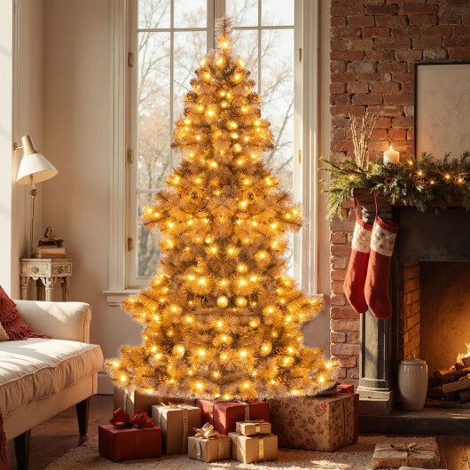 6 Feet Artificial Christmas Tree with 493 Branch Tips for Home Office Carnival W2B