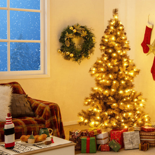 6 Feet Artificial Christmas Tree with 493 Branch Tips for Home Office Carnival W2B