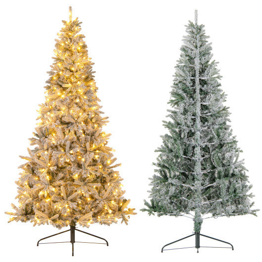 7 Feet Half Artificial Christmas Tree with 852 PE & PVC Branch Tips and 9 Modes-M W2B