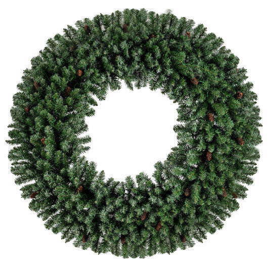60 Inch Pre-Lit Artificial Christmas Wreath 200 LED Warm White Lights-Set of 2 W2B