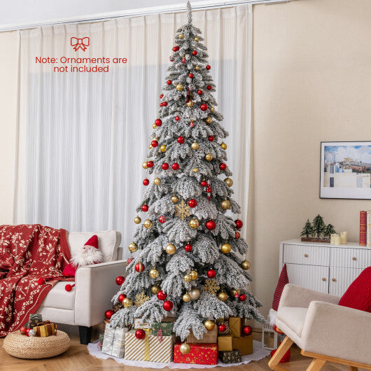 9 Feet Pre-Lit Artificial Xmas Tree Hinged Xmas Tree with Quick Power Connectors