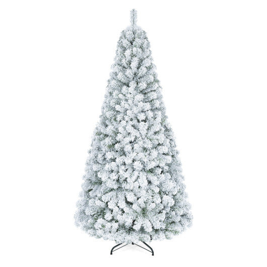 Artificial Snow-Flocked Christmas Tree with Branch Tips-6 ft W2B