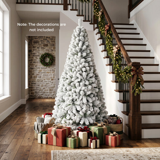 Artificial Snow-Flocked Christmas Tree with Branch Tips-6 ft W2B
